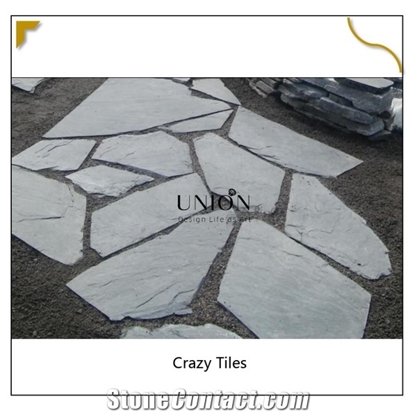 Black Random Flagstones/ Paving Stone Landscape Slate Tiles