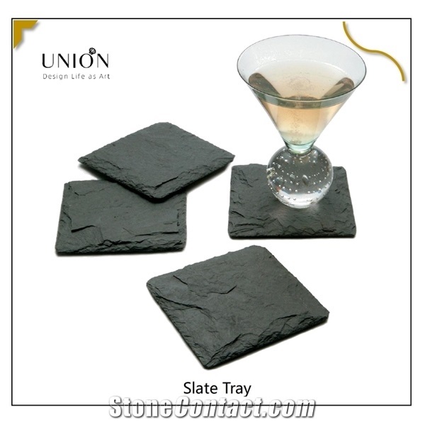 Black Slate Coaster Set Suitable for All Kinds Of Mugs&Cups