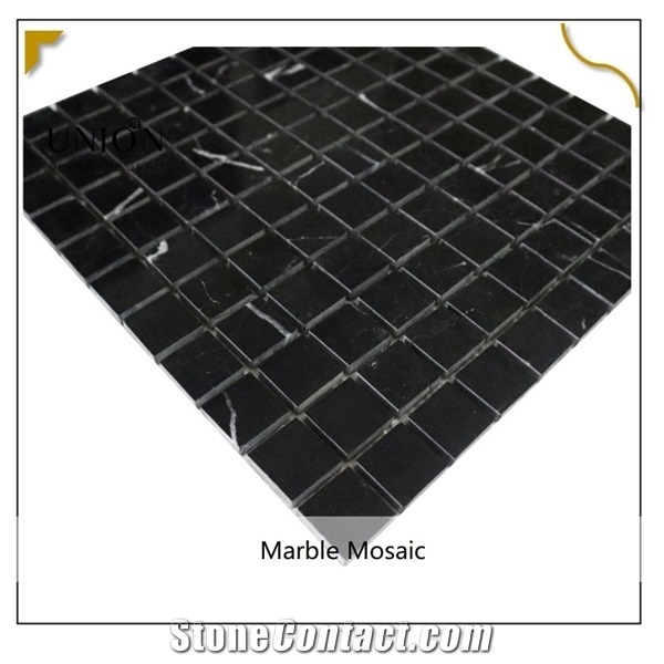Black & White Flower Marble Square Indoor Stone Mosaic Tile