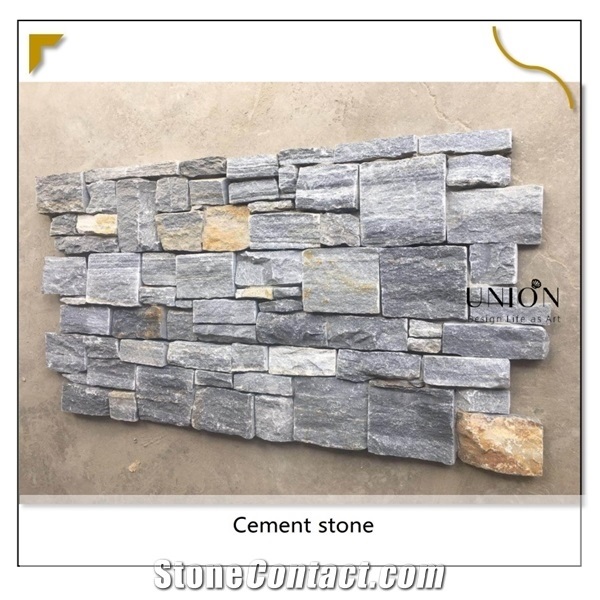 Blue Quartize Cladding Stacked Stone Panels Venner Wall Tile