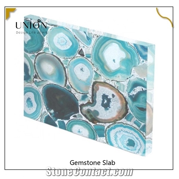 Blue Stone Semi Precious Stone,Agate Crystallized Stone Slab