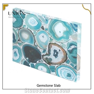 Blue Stone Semi Precious Stone,Agate Crystallized Stone Slab