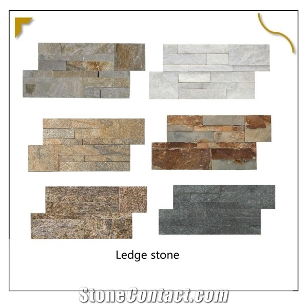Brown Earth Quartize Brick Venners,Quartzite Ledge Stone