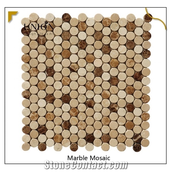 Brown Hexagon Marble Mosaic Mozaiek Backsplash Mesh Stone