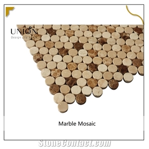 Brown Hexagon Marble Mosaic Mozaiek Backsplash Mesh Stone