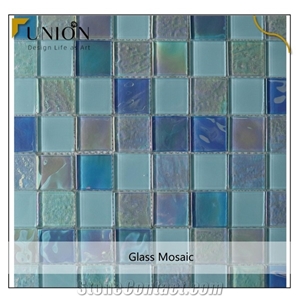 Bule Light and Dark Color Square Shape Glass Mosaic Tiles