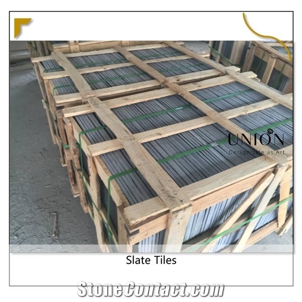China Black Slate Split Flooring Tiles Paver for Garden Deco