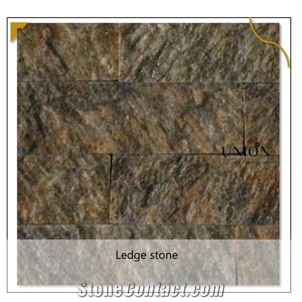 China Cultured Stone Indoor Wall Decor Brown Quartzite Panel