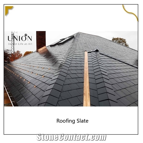 China Factory Natural Black Stone Slate Veneer Roofing Tiles