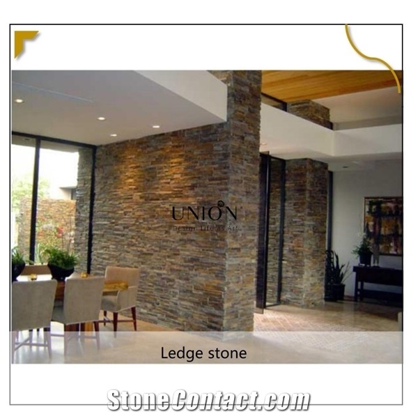 Chinese Rusty Multicolor Slate Ledger Stone Cladding Wall Panels