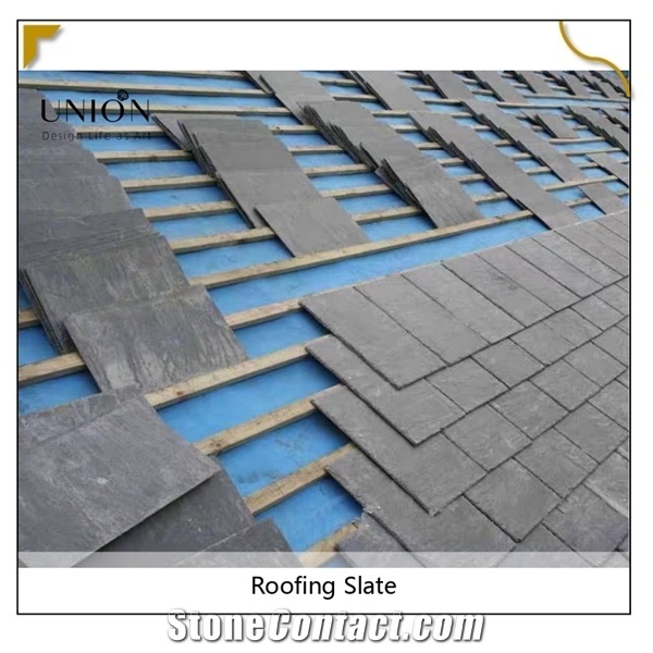 Chinese Weathering Roofing Slate,Black Riven Slate Tile Roof