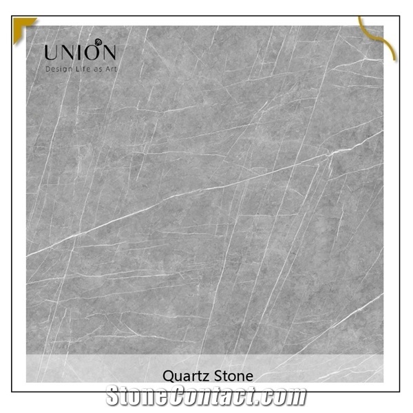 Cut-In-Size Slab Artificial Polished Grey Quartz Stone Tiles