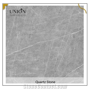 Cut-In-Size Slab Artificial Polished Grey Quartz Stone Tiles