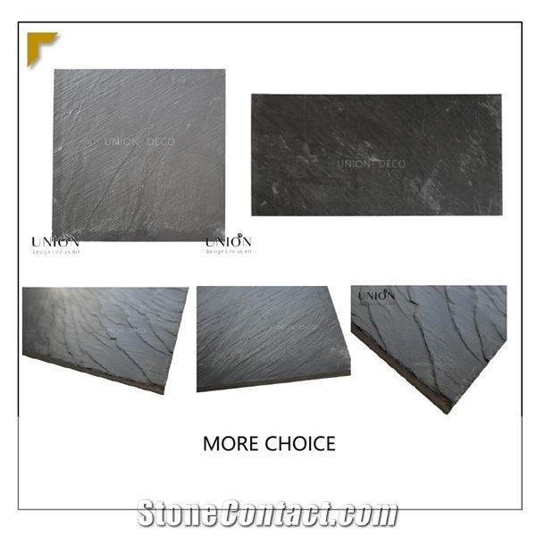 Dark Grey Black Slate Stone Wall Covering Tiles Square Stone