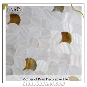 Decorative Natural Colour Square Seamless Shell Mosaic Tiles