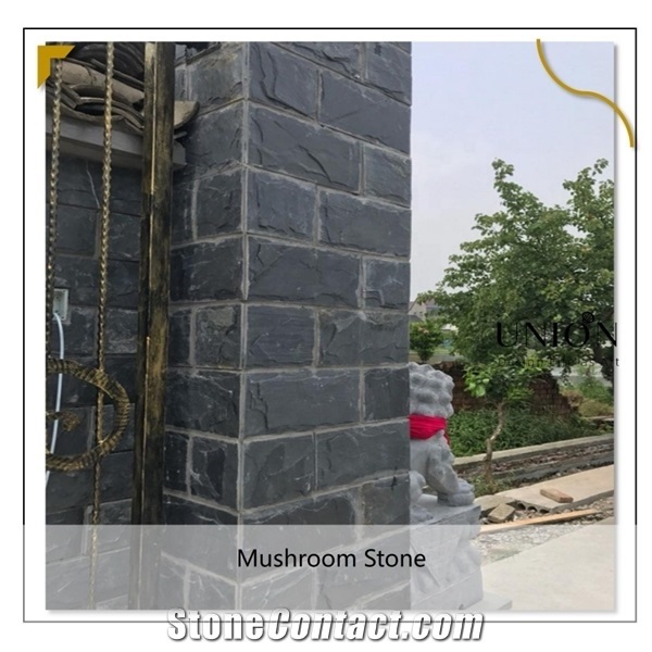 Exterior Mushroom Stone Jiangxi Black Slate for Wall Claddin