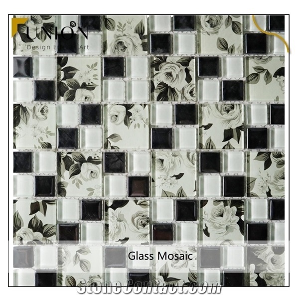 Foshan Manufacturer Glossy House Decora Glass Mosaic Tile