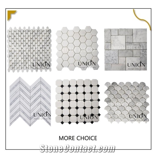UNION DECO Marble Mosaic Tiles Bath Wall Backsplash Shower