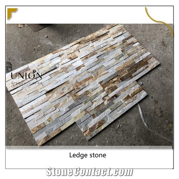 Gold Yellow Culture Stone Wall Panel Exterior Wall Decoras