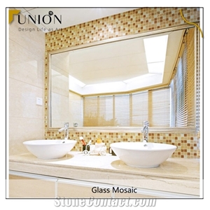 Golden Mix Brown Glass Mosaic Tiles with First Class Quality