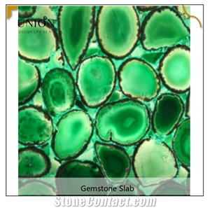 Green Artificial Stone Semiprecious Stone Slab