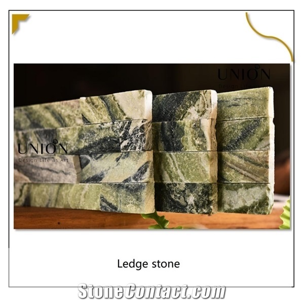 Green Ice Marble Slabs Wall Panel Decoration,Ledge Stone