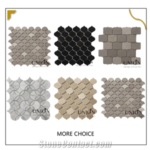 Grey Marble Mosaic Floor Tile Bathroom New Style Hexagonal