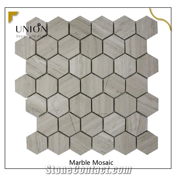 Grey Restore Mist Honed 12 in. x 12 in. Marble Mosaic Tile