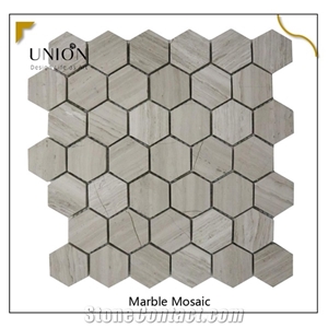 Grey Restore Mist Honed 12 in. x 12 in. Marble Mosaic Tile