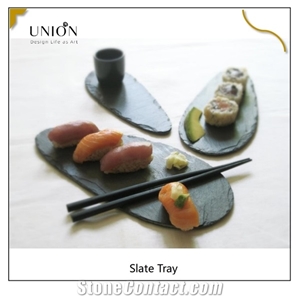 Heart Shaped Slate Coasters Sushi Black Slate Stone Plates