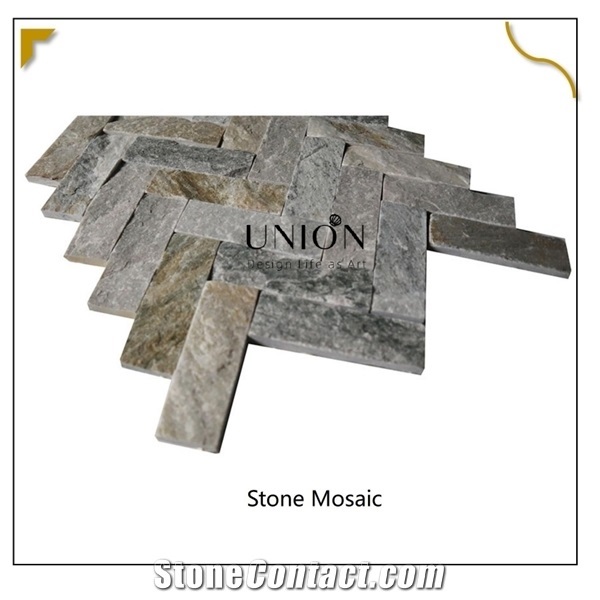 Hebei Beige Slate P14 First Class Natural Stone Mosaic Tiles