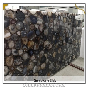 High-End Decorative for Hotel Black Agate Table Top Slabs