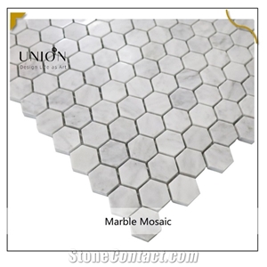 Hot Sale Hexagonal Bathroom Tile Design Marble Stone Mosaic