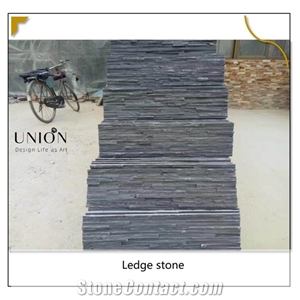 Jiangxi Black Slate Waterfall Panel,Ledge Rock Ledge Stone