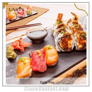 Kitchen Slate Rectangular Serving Coaster,Black Sushi Slates
