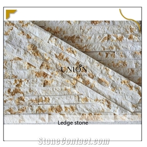 Ledger Stone Golden Vein White Quartzite Thin Natural Stone