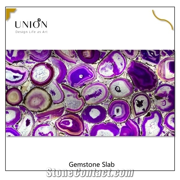Luxury Gemstone Purple Agate Slabs for House&Hotel Decors