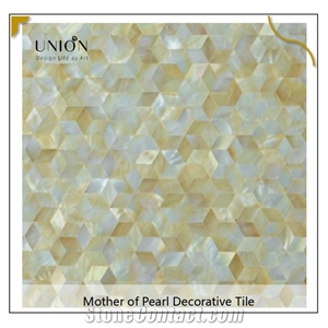 Yellow Mother Of Pearl Seashell Mosaic Tile For Wall