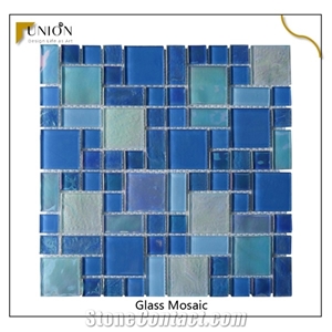House Blue Green Glass Mosaic, Swimming Pool Decor Mosaic