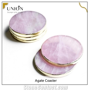 Natural Agate Slice Coaster Fashion Colorful Dyeing Mat Pads