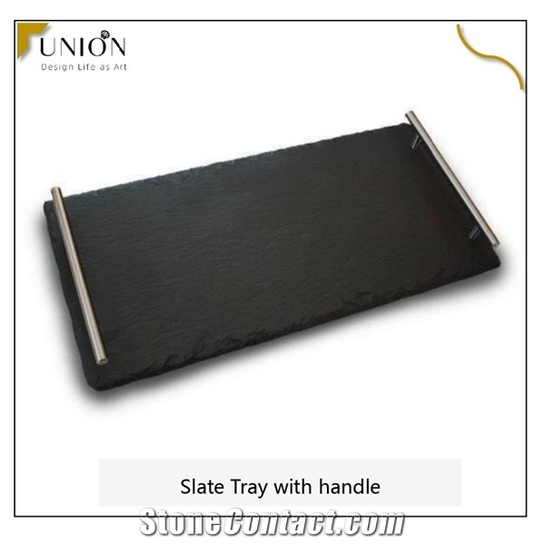 Natural Black Cheese Board Slate Plate Place Mat for Kitchen