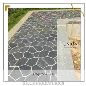 Natural Black Paving Slate Tiles Used Wall and Floor Decora