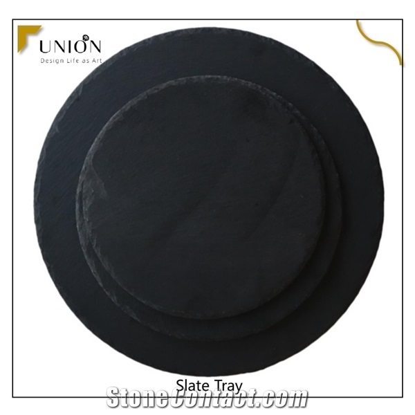 Natural Black Slate Coaster,Black Slate Trays for Kicthen