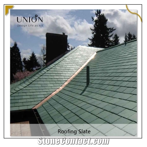 Natural Black Slate Green Tile Roof Covering Certification