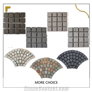 Natural Granite Cube Paver Black/Yellow/Grey Floor Stonetile