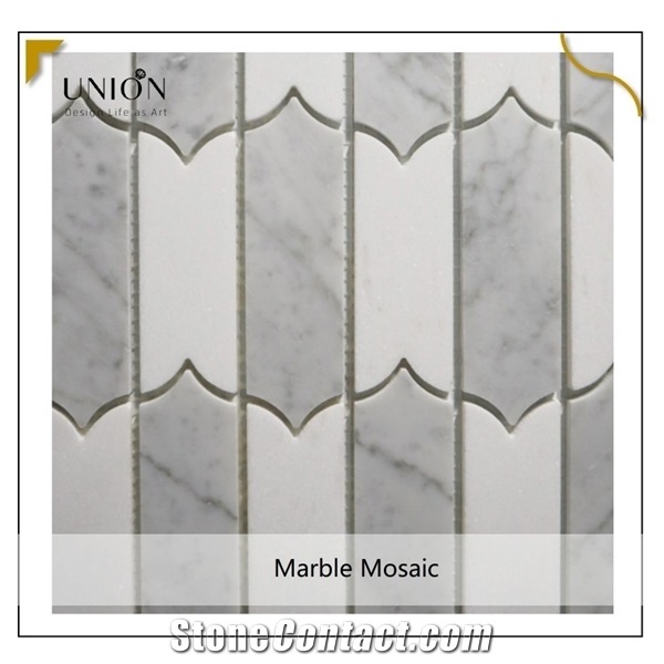 Natural Marble Mosaic Carrara White Decorative Bathroom Tile