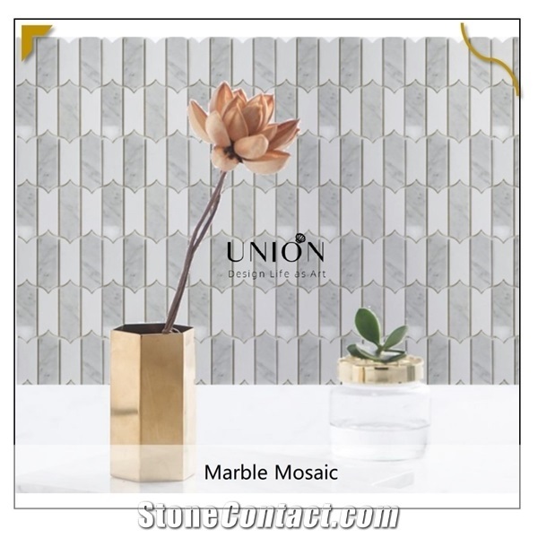 Natural Marble Mosaic Carrara White Decorative Bathroom Tile