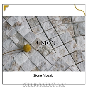 Natural Quartize Stone Sliver Snow White Color Mosaic Tiles