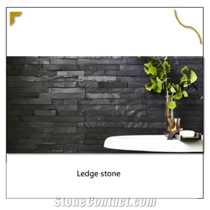 Natural Z Shape Mini Black Slate Panel Cheap Wall Decoration