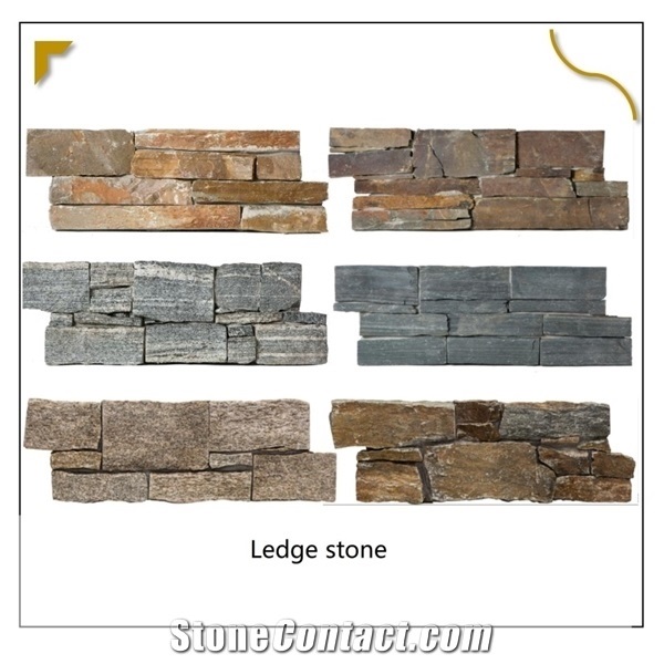 Popular Decorative Stacked Stone Coffee Brown Marble Wall